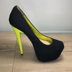 Platform High heel dolce vita black-bright green